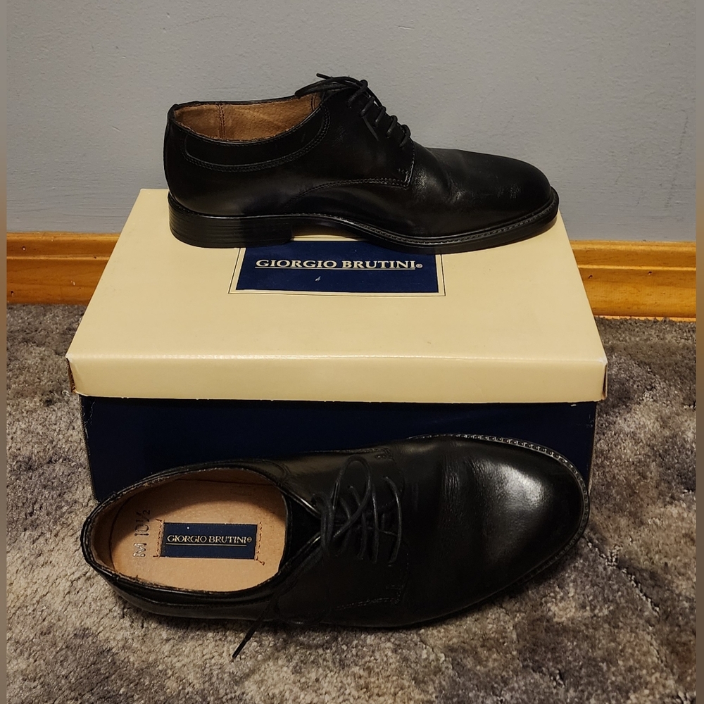 Giorgio Brutini Black Leather Men's Dress Shoes Size 10.5 - Picture 10 of 13